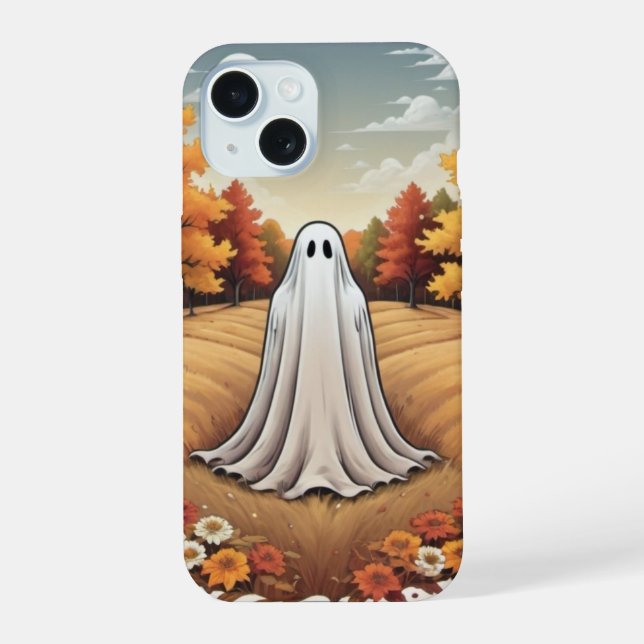 Ghost in Autumn Forest Iphone Case (Back)