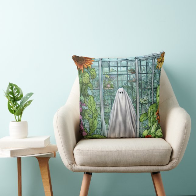 Ghost in the Greenhouse Throw Pillow (Chair)