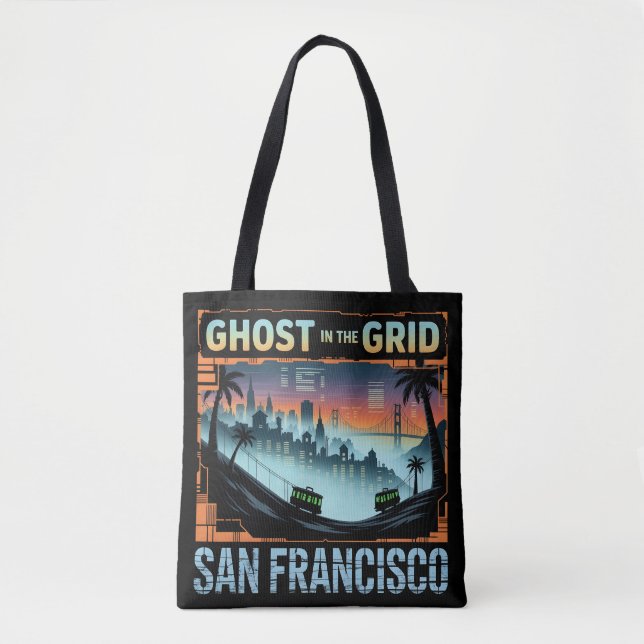 Ghost in the Grid – San Francisco Spooky Tech  Tote Bag (Front)