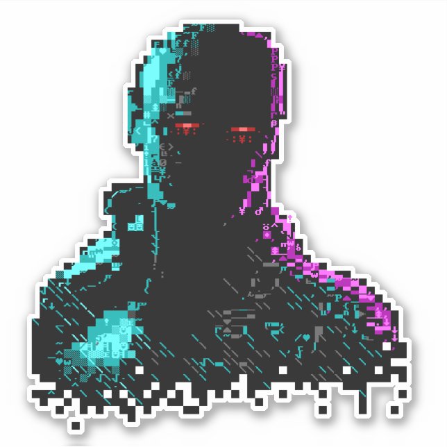 Ghost in the Wires ASCII Art Sticker (Front)