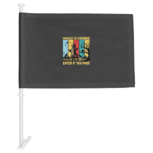 Ghost Is Coming Halloween Haunted House Witch Owl_ Car Flag