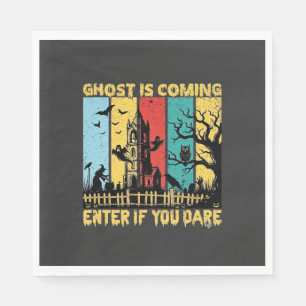 Ghost Is Coming Halloween Haunted House Witch Owl_ Napkins