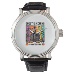 Ghost Is Coming Halloween Haunted House Witch Pump Watch