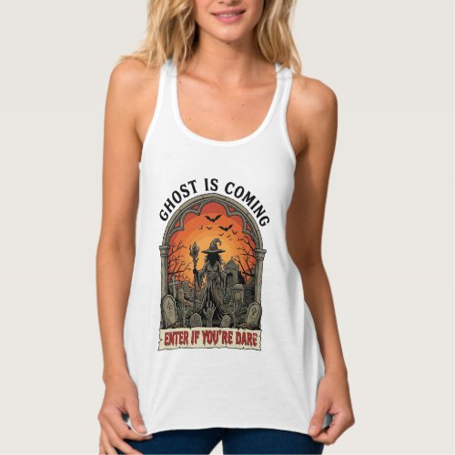 Ghost Is Coming Witch Graveyard Zombie Hands Hallo Tank Top