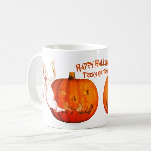 Ghost Jack O Lantern Halloween Funny  Coffee Mug