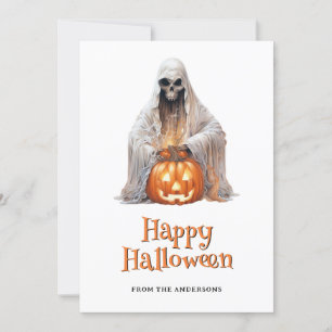 Ghost Jack O’Lantern Happy Halloween Card