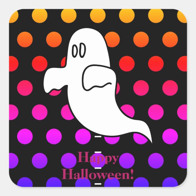 Ghost Kids Halloween Square Sticker (Front)