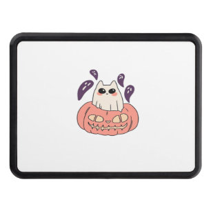 Ghost Kitty in a pumpkin Classic T-Shirt Hitch Cover