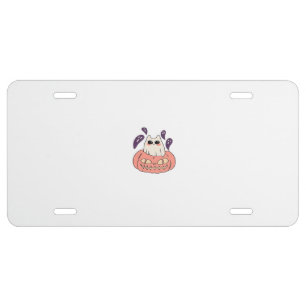 Ghost Kitty in a pumpkin Classic T-Shirt License Plate