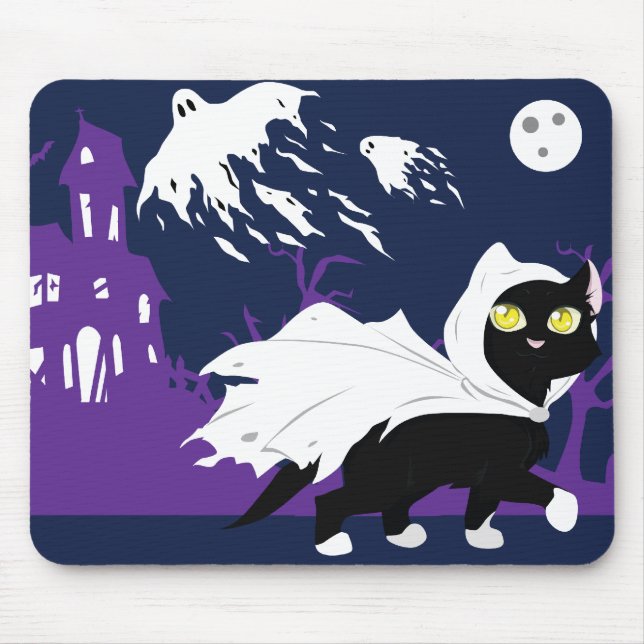 Ghost Kitty Mouse Pad (Front)