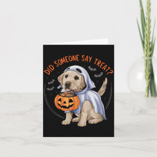 Ghost Labrador Puppy Treats Halloween Labrador Dog Card