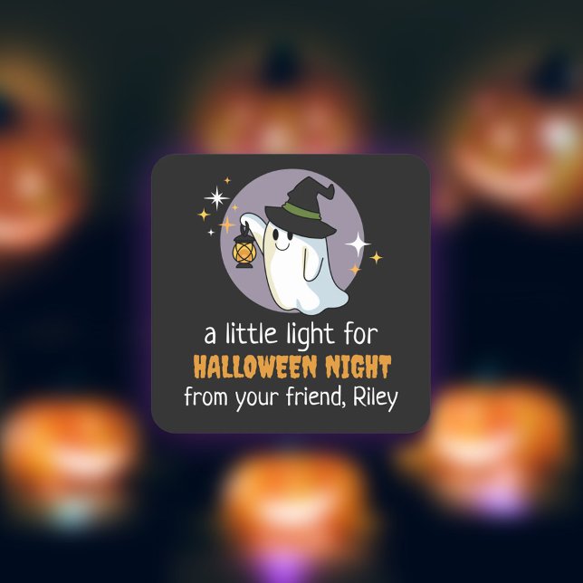Ghost Light For Halloween Night Party Favor Square Sticker (Creator Uploaded)