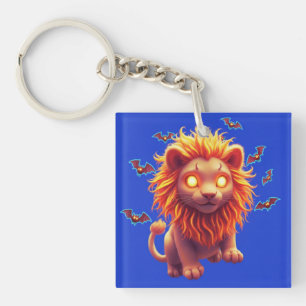 Ghost Lion Halloween T-Shirt for Spooky Animal lov Keychain