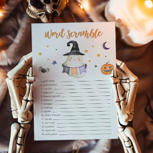 Ghost Little Boo Baby Shower Word Scramble Game