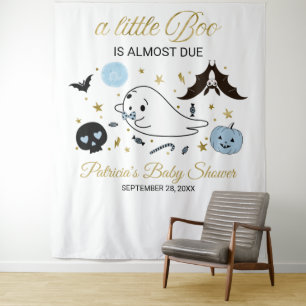 Ghost Little Boo Halloween Baby Shower Backdrop