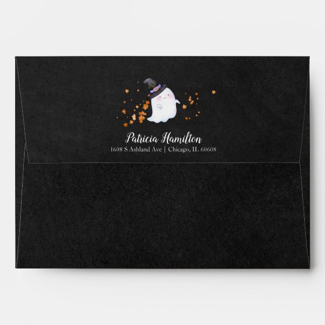 Ghost Little Boo Halloween Baby Shower Envelope (Back (Top Flap))