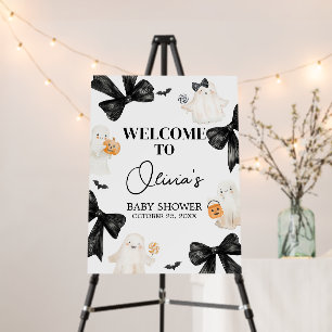Ghost Little Boo Halloween BabyShower Welcome Sign
