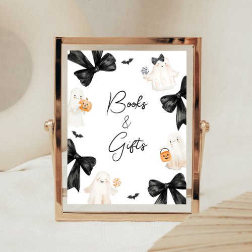 Ghost Little Boo Halloween Books and Gifts Sign