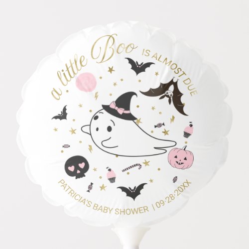 Ghost Little Boo Halloween Girl  Baby Shower Balloon