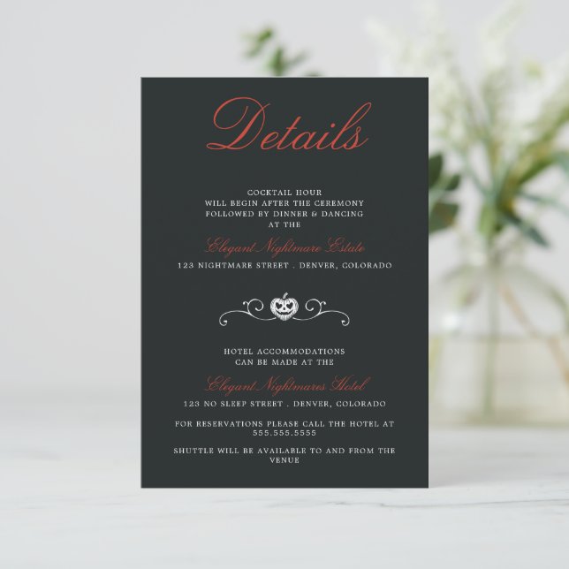 Ghost Love Wedding Enclosure Card (Standing Front)