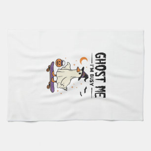 Ghost Me Im Busy Halloween Goose Skateboard Kitchen Towel