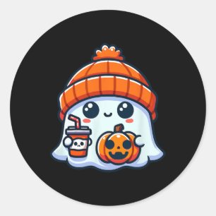Ghost Mens Halloween Classic Round Sticker