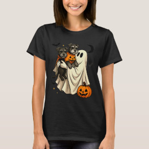 Ghost Miniature Schnauzer Dog Halloween T-Shirt