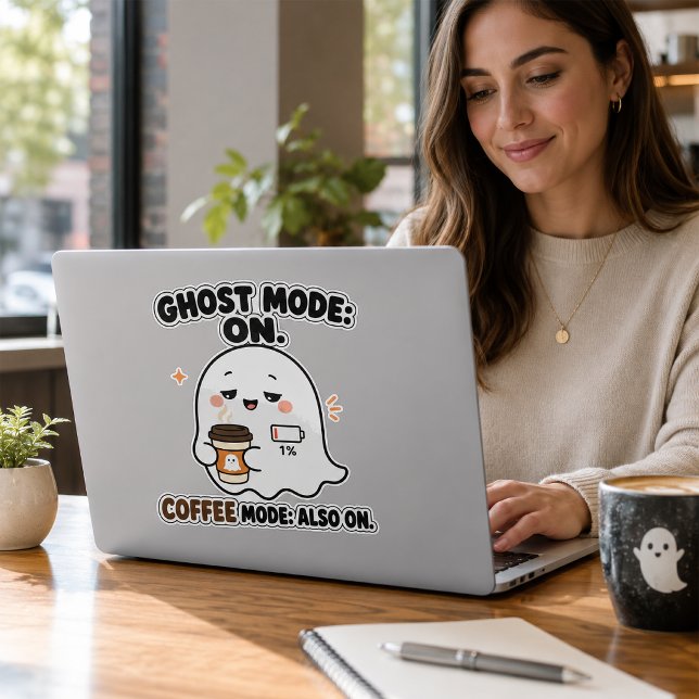Ghost Mode On Coffee Mode Also On Funny Ghost Sticker (Creator Uploaded)