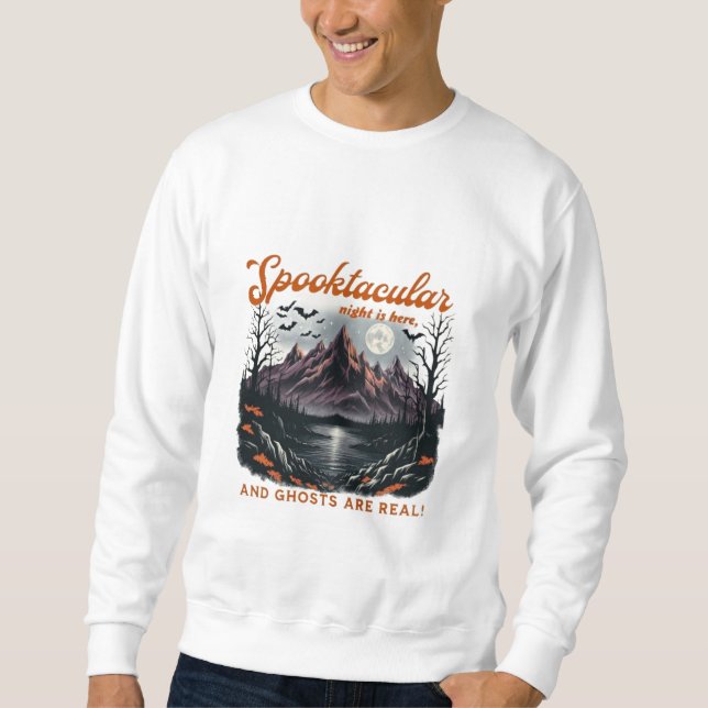 "Ghost Mode: Spooktacular Nights Await" Sweatshirt (Front)