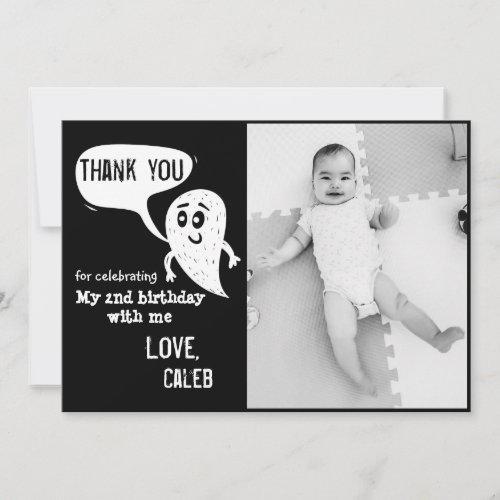 Ghost Monster Thank You Card With Photo