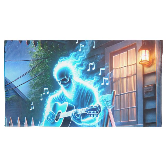 Ghost Musician Pillow Case (Front)