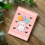 Ghost My Favorite Boo Halloween Birthday Card<br><div class="desc">This design may be personalized by choosing the Edit Design option. You may also transfer onto other items. Contact me at colorflowcreations@gmail.com or use the chat option at the top of the page if you wish to have this design on another product or need assistance. See more of my designs...</div>
