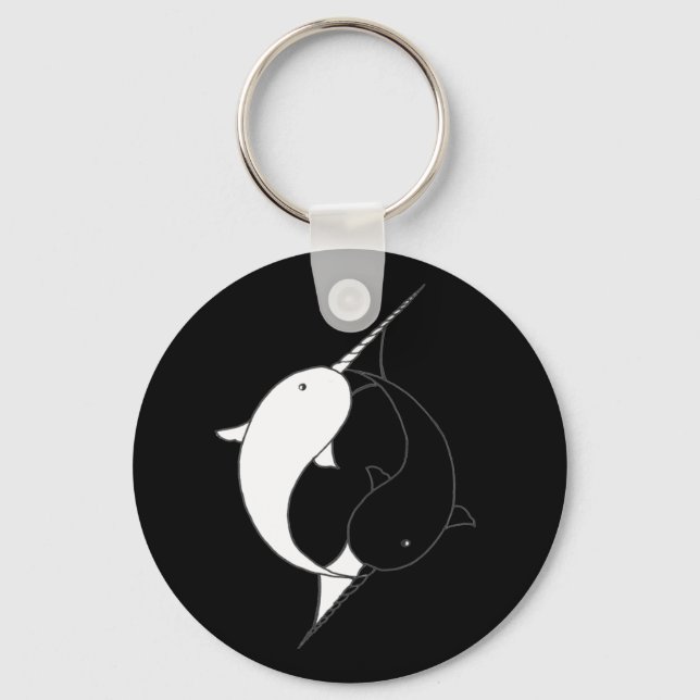 Ghost NINJA Narwhals Keychain (Front)