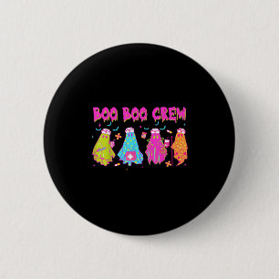 Ghost Nurse Halloween Boo Crew Registered Nursing Button