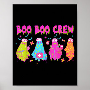 Ghost Nurse Halloween Boo Crew Registered Nursing Poster