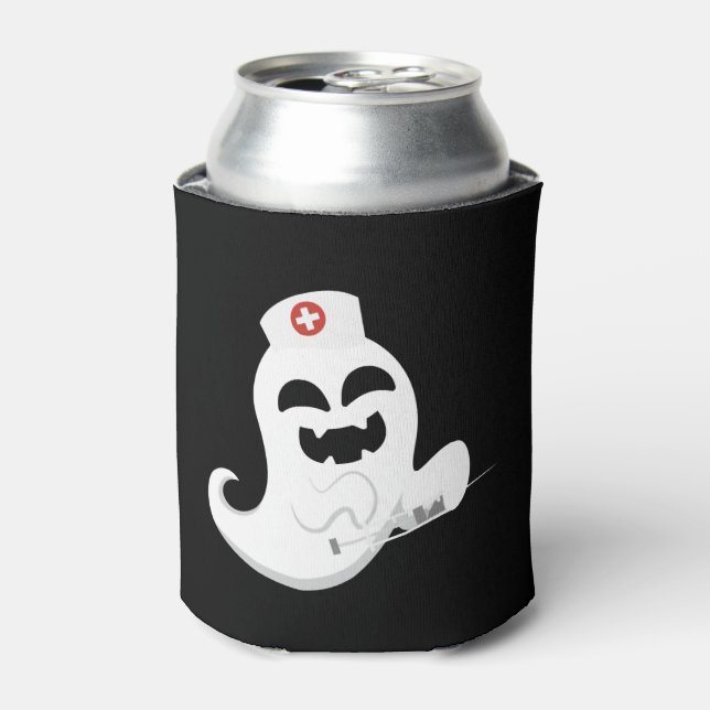 Ghost Nurse Halloween Can Cooler (Can Front)