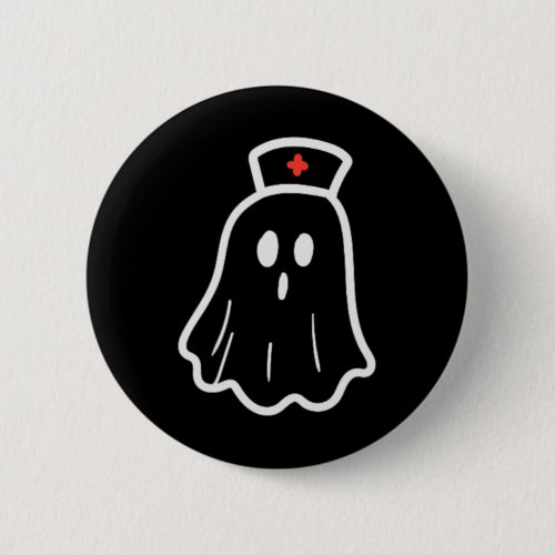 Ghost Nurse Halloween Costume Retro Fall Scrub Top Button
