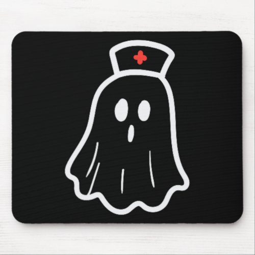 Ghost Nurse Halloween Costume Retro Fall Scrub Top Mouse Pad