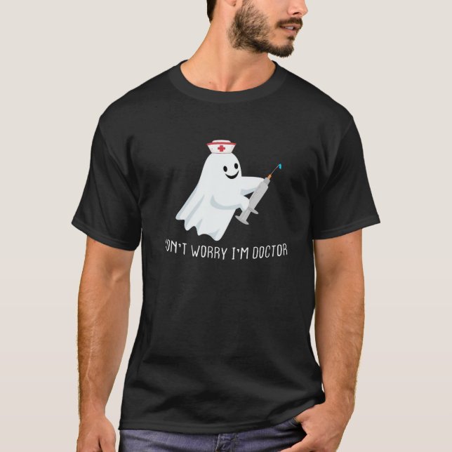 ghost nurse Halloween Funny T-Shirt (Front)