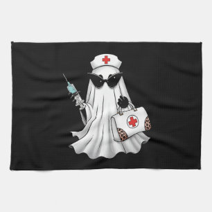 Ghost Nurse Halloween Kitchen Towel