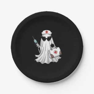 Ghost Nurse Halloween Paper Plates