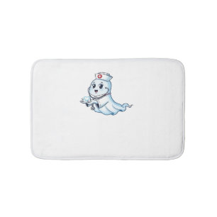 Ghost Nurse Spookily Caring and Whimsically Haunt Bath Mat