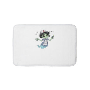 Ghost Nurse Spookily Caring and Whimsically Haunt Bath Mat