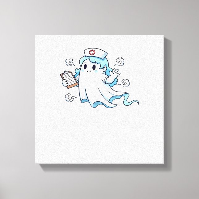 Ghost Nurse  Spookily Caring and Whimsically Haunt Canvas Print (Front)