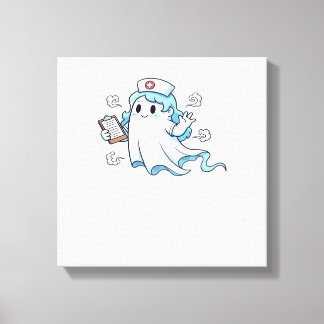 Ghost Nurse  Spookily Caring and Whimsically Haunt Canvas Print