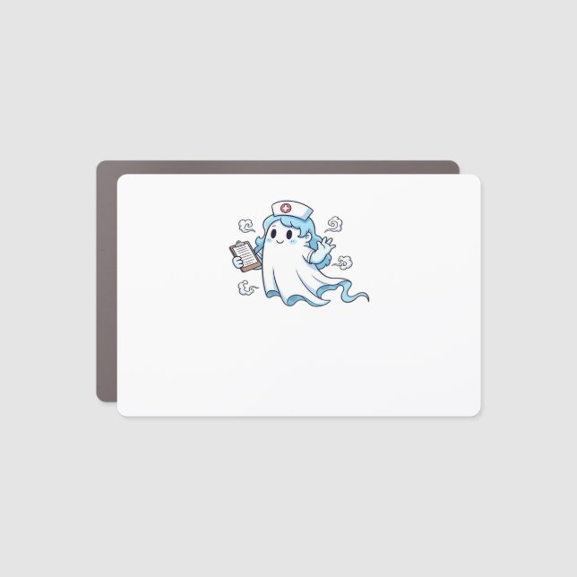 Ghost Nurse  Spookily Caring and Whimsically Haunt Car Magnet (Front)