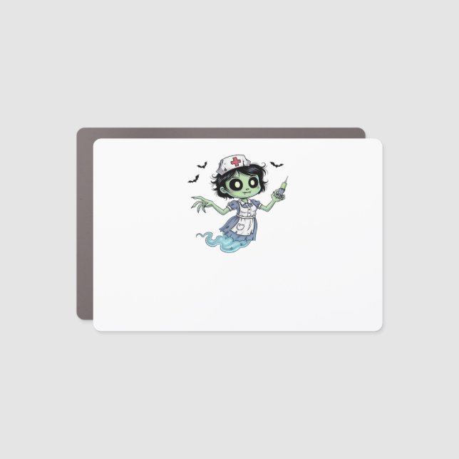 Ghost Nurse  Spookily Caring and Whimsically Haunt Car Magnet (Front)