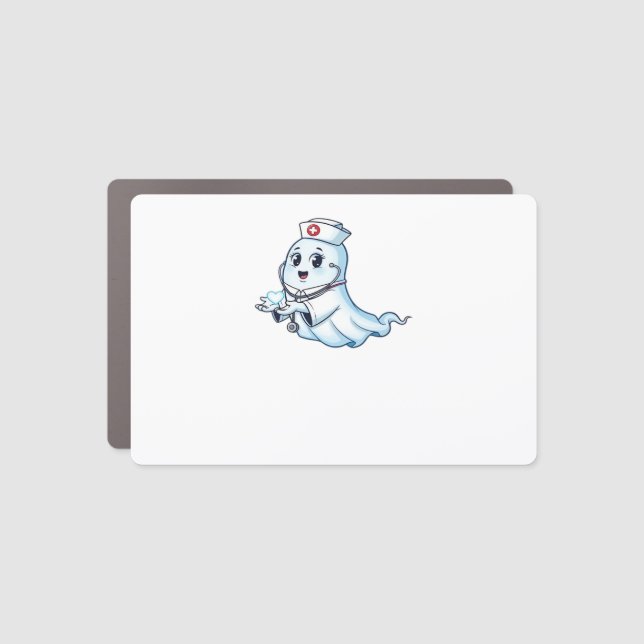Ghost Nurse  Spookily Caring and Whimsically Haunt Car Magnet (Front)