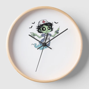 Ghost Nurse Spookily Caring and Whimsically Haunt Clock