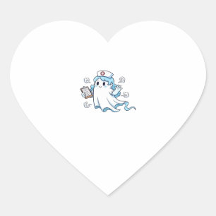 Ghost Nurse Spookily Caring and Whimsically Haunt Heart Sticker